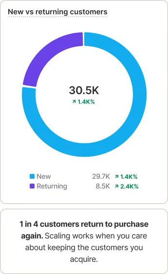 Chart — new vs returning customers